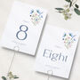 Blue Wildflower Wedding Table Numbers, thumbnail 1 of 3