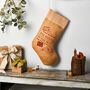 Personalised Stamp Jute Christmas Stocking, thumbnail 1 of 4