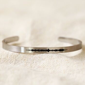 Personalised Soundwave Stainless Steel Torque Bangle, 3 of 4