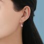Sterling Silver Tourmaline Pink Pear Cut Cz Drop Earrings, thumbnail 3 of 10