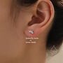 Lotus Flower Cz Screw Back Or Stud Earrings, thumbnail 4 of 12