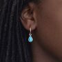 Sterling Silver Blue Opal Half Hoop Stud Earrings – 20mm, thumbnail 1 of 8