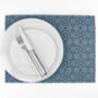 Blue Liberty Flower Canvas Fabric Placemat Set, thumbnail 2 of 11