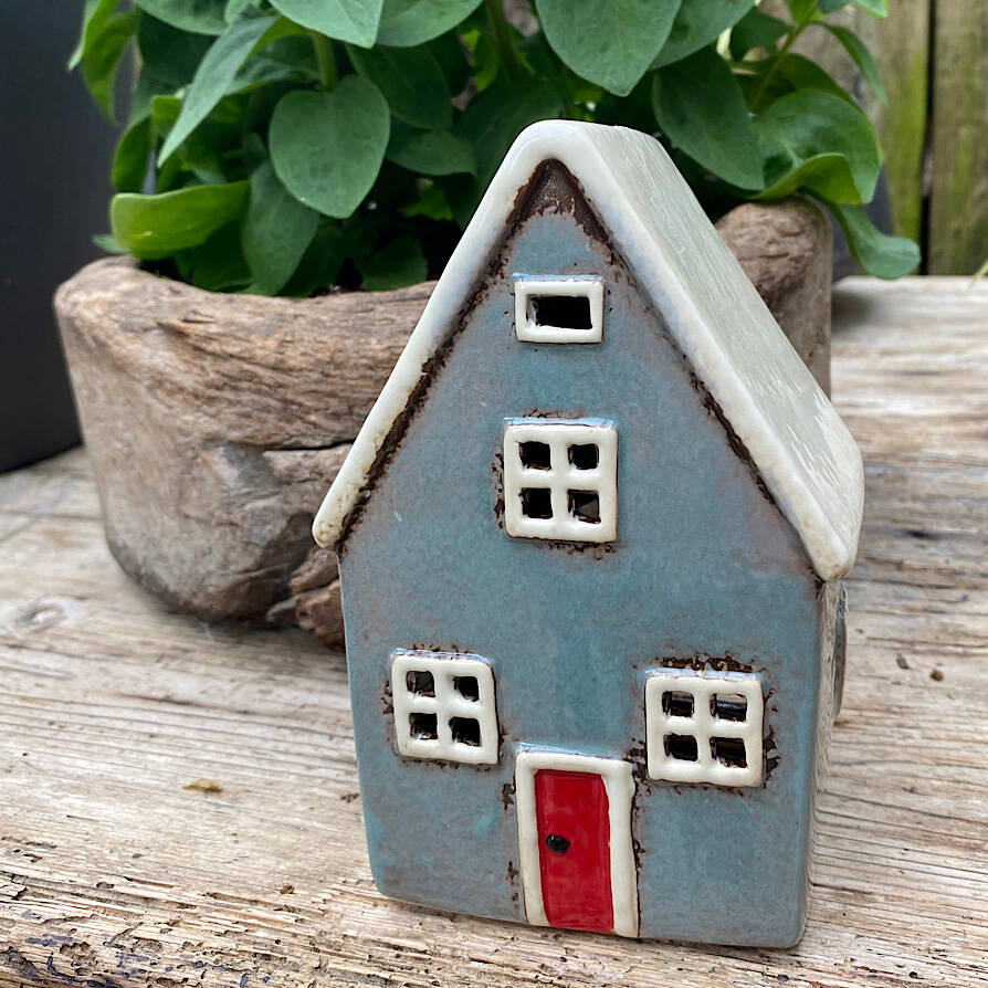 Ceramic Pottery House Tea Light Holder By Liberty Bee