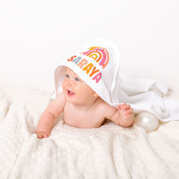 Baby Hooded Towel Rainbow, 4 of 7