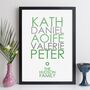 Personalised Family Names Print With Message Family Gift, thumbnail 6 of 12