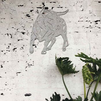 Metal Bull Gift For Rodeo Lover Cowboy Wall Art, 5 of 10