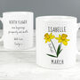 Birth Flower Mug With Personalised Message, thumbnail 4 of 12