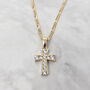 18ct Gold Plated Religious Cross Pendant Necklace, thumbnail 1 of 5