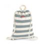 Nautical Striped Cotton Drawstring Bag Backpack, thumbnail 8 of 12