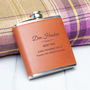 Brown Faux Leather Best Man Hip Flask And Funnel, thumbnail 1 of 3