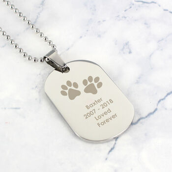 Personalised Paw Prints Steel Dog Tag Gift, 7 of 12