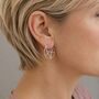 Round Geometric Sterling Silver Hoop Earrings, thumbnail 5 of 7