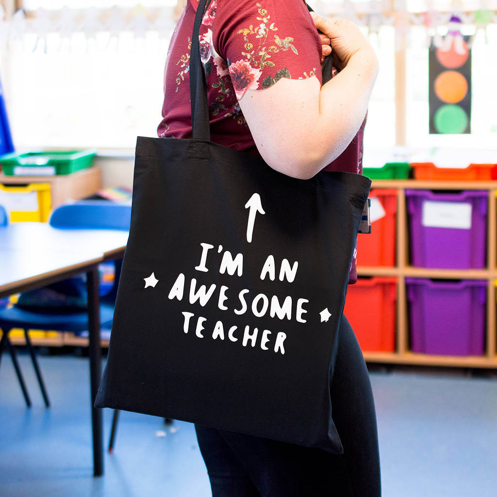 I Am An Awesome Teacher Tote Bag, 1 of 4