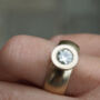 Recycled Gold 1ct Moissanite Ring, thumbnail 3 of 4