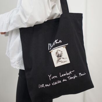Avid Book Reader Black Cream Cotton Tote Bag, 2 of 6