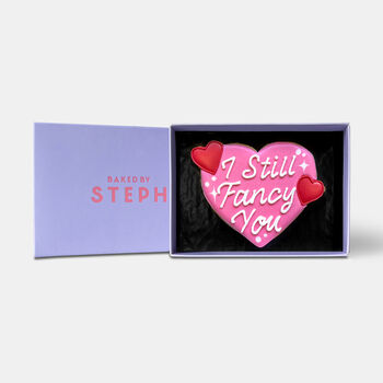 I Still Fancy You Heart Valentine's Letterbox Iced Cookie, 2 of 9