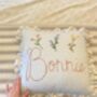 Personalised Embroidered Cushion Ditsy Blue Floral And Gingham, thumbnail 2 of 5