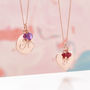Rose Gold Vermeil Monogram And Birthstone Necklace, thumbnail 6 of 9