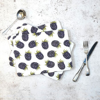 Blackberry Placemats | Illustrated Tableware Set | British Made, 2 of 3