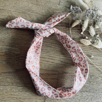 Wire Twist Bandeau Headband And Scrunchie In Coral, 2 of 3