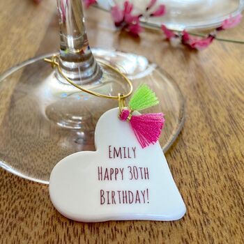 30th Birthday Personalised Glass Charm, 2 of 3