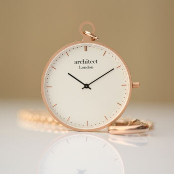 Modern Pocket Watch Swiss Movement In Rose Gold, 2 of 6