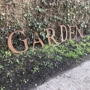 Rusty Metal Garden Letters Sign Decoration Feature, 6 of 6