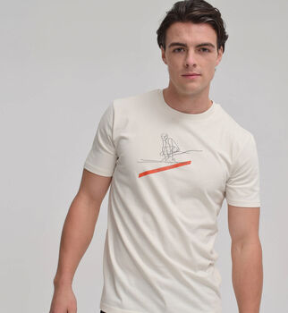 Ski Racer Natural White Organic T Shirt, 2 of 6