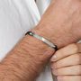 Men's Personalised Silver Message Bar Bracelet, thumbnail 1 of 8