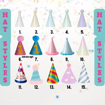 Photo Birthday Bunting Banner With Pastel Party Hats, 3 of 4