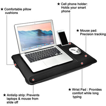 Laptop Tray Stand With Mouse Pad Pillow Cushion, 3 of 5