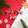 Liberty Of London Christmas Hair Bow On Alligator Clip, thumbnail 1 of 8