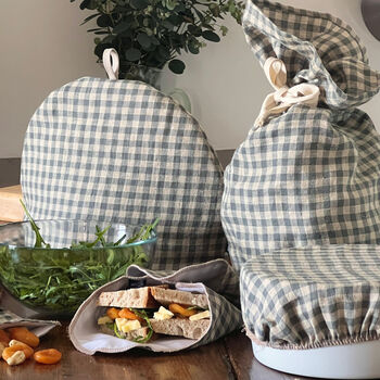 Sea Green Check Linen Tea Cosy, 2 of 2