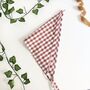 Cotton Rust Gingham Hair Scarf, Triangle Head Scarf, thumbnail 5 of 6