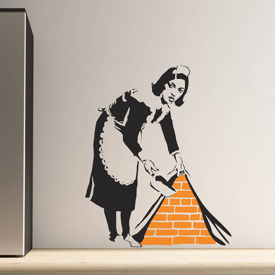  Banksy  Maid Wall Stickers  By The Binary Box 