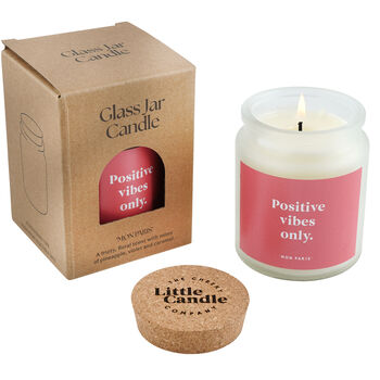 Positive Vibes Only Candle • Uplifting Quote Candle • Scented Glass Jar Candle • Self Care Gift • Gift For Her • Affirmation Candle, 3 of 4