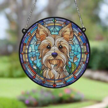 Yorkshire Terrier Stained Glass Effect Suncatcher, 2 of 6