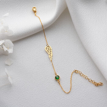 'Guardian Angel' Birthstone Wing Bracelet, 3 of 8