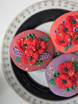 Hand Decorated Poppy Letterbox Biscuit Trio, 3 of 6