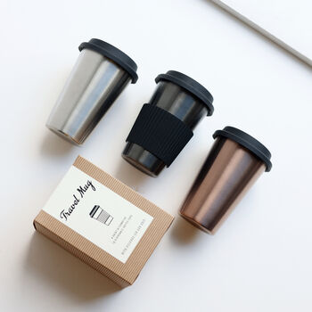 Reusable Stainless Steel Travel Coffee Mug, 7 of 8