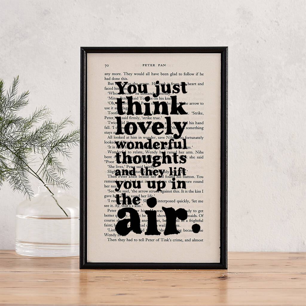 Peter Pan 'Lovely Wonderful Thoughts' Quote Print, 1 of 5