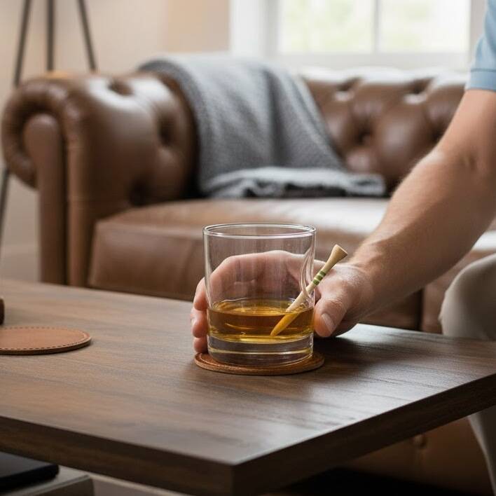 Personalised Golf Tee Whisky Glass, 1 of 8