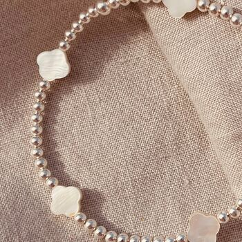 Sterling Silver Mini Clover Bracelet, 4 of 5