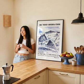 Personalised Ordination Mountains Print Ordination Gift, 4 of 9
