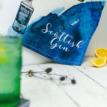 Scottish Gin Watercolour Tea Towel, 3 of 6