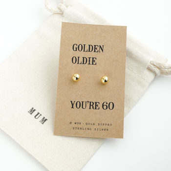 Golden Oldie Birthday Gift Earrings, 4 of 6