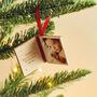 Personalised Leather Book Christmas Bauble With Photo, thumbnail 4 of 9