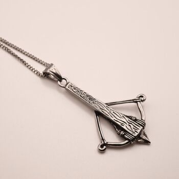 Crossbow Necklace, Handmade Arc Pendant, 5 of 6