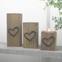 Handcrafted Wooden Tea Light Holder With Black Heart, thumbnail 4 of 10